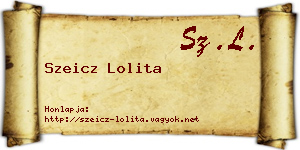 Szeicz Lolita névjegykártya